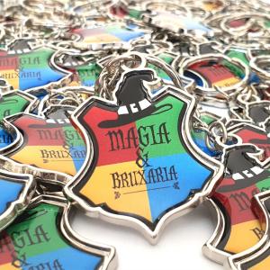 Chaveiros Em Metal C/ Etiqueta Resinada Metal Personalizado  Prata ou Dourado  